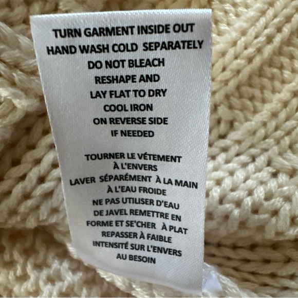 Elie Tahari Medium Wool Blend Cable Knit Sweater Relaxed Dolman Long Sleeve Norm - Picture 12 of 12